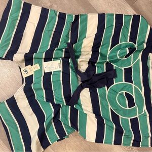 Striped Green Navy White Tunic with Tie Waist